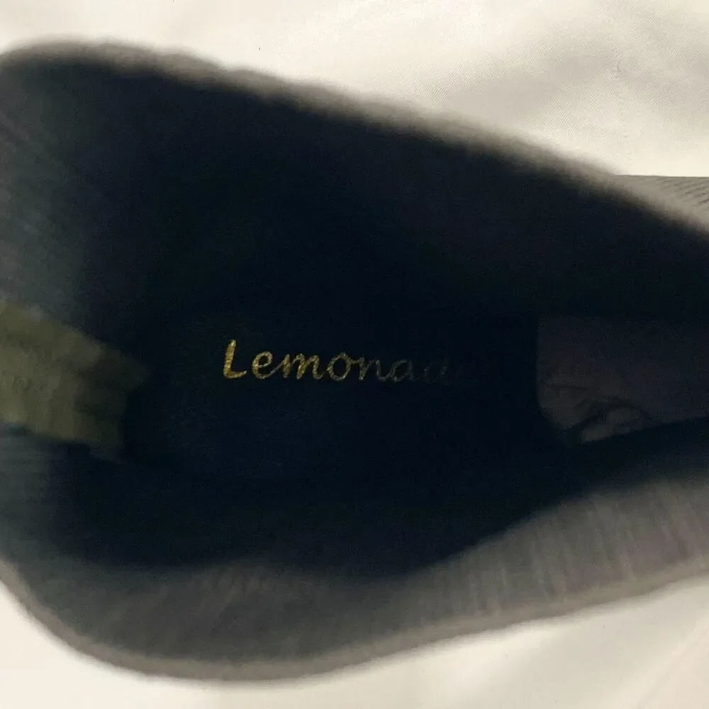 Lemonade Taupe Chunky Platform Sock Boots Lug Sole Block Heel Minimalist Boots 7